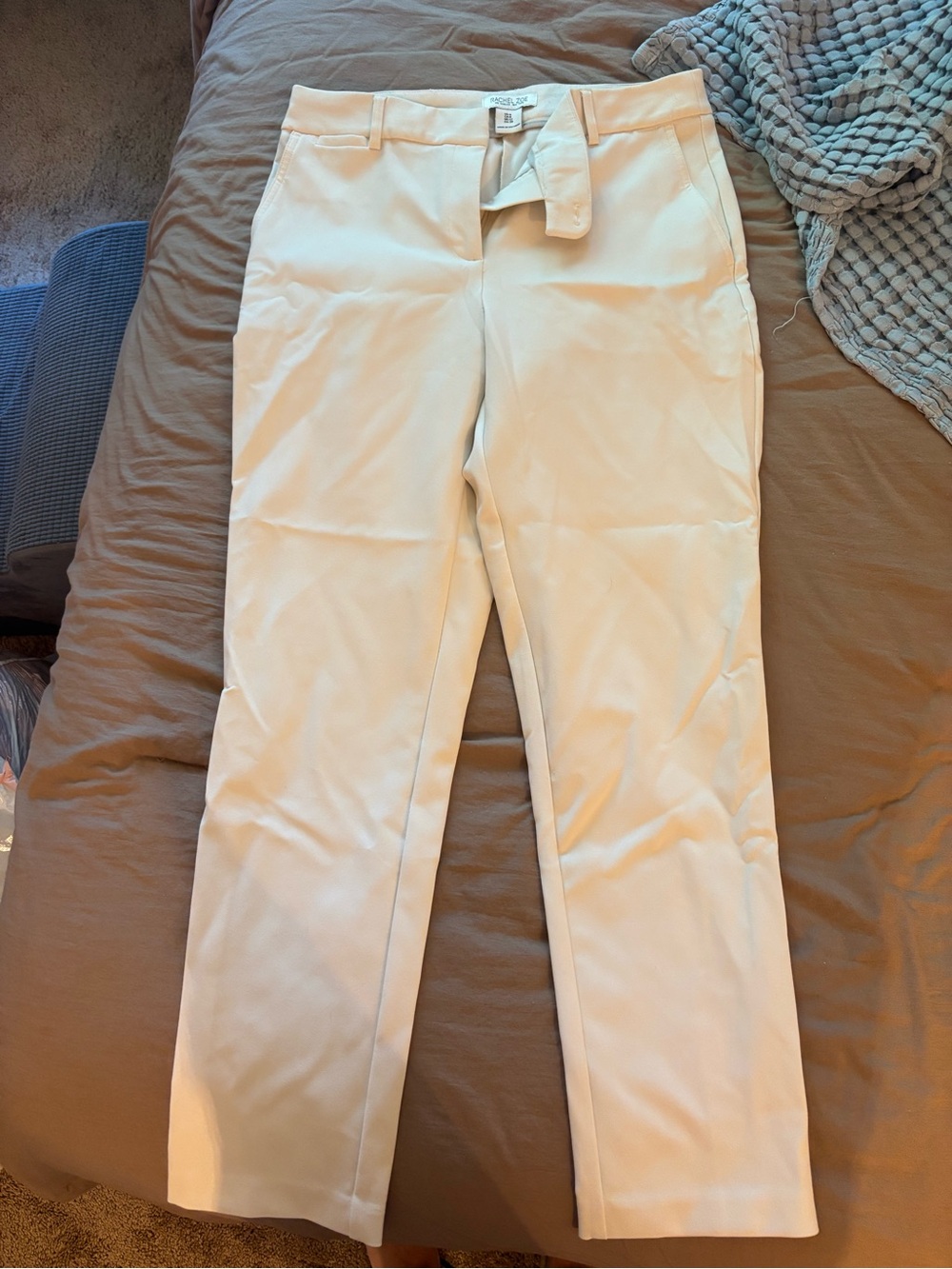 Rachel Zoe Cream Straight-Leg Trousers